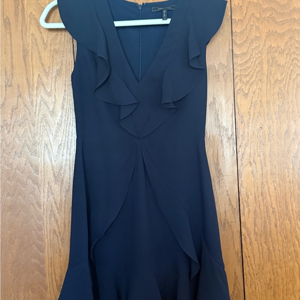 BCBGMaxAzria Midnight Blue Ruffle Mini Dress